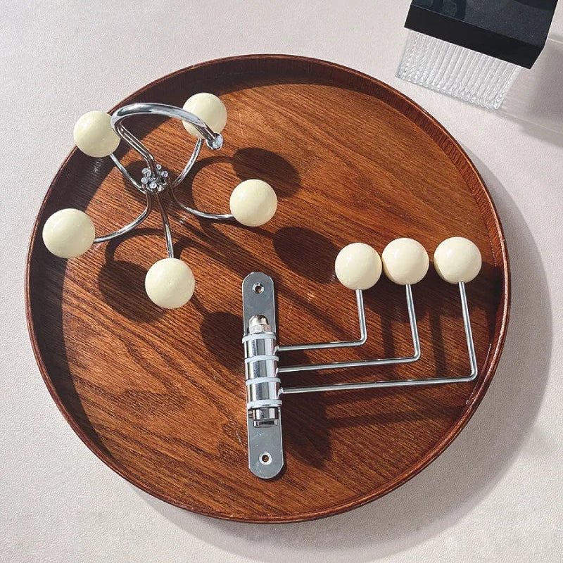 Wandkapstok Metaal met Ronde Knoppen - 3 of 4 Haken