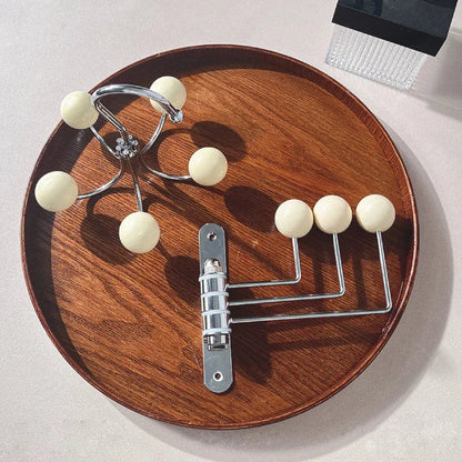 Wandkapstok Metaal met Ronde Knoppen - 3 of 4 Haken