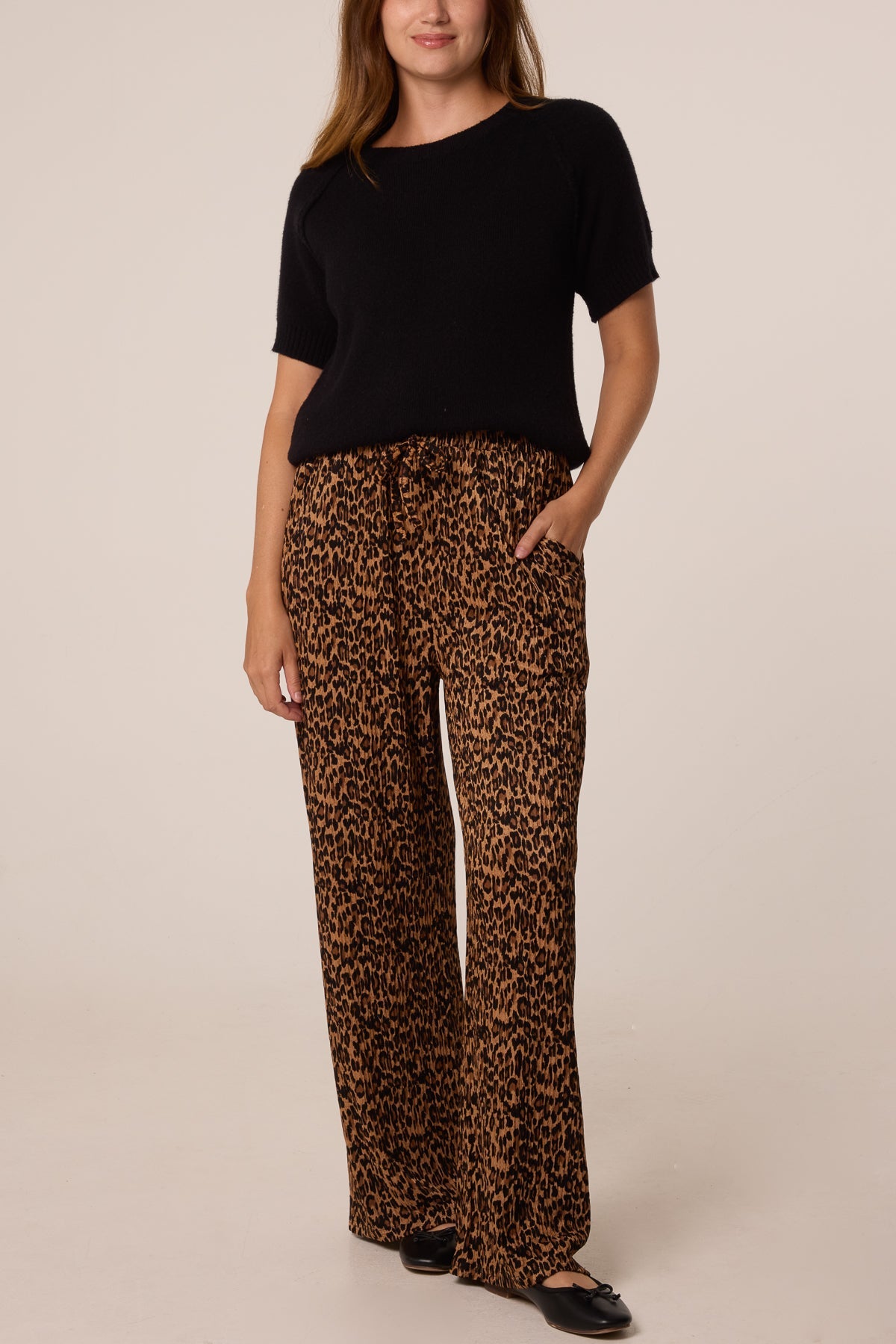Dames Wide Leg Broek Luipaardprint - Stretch Kwaliteit