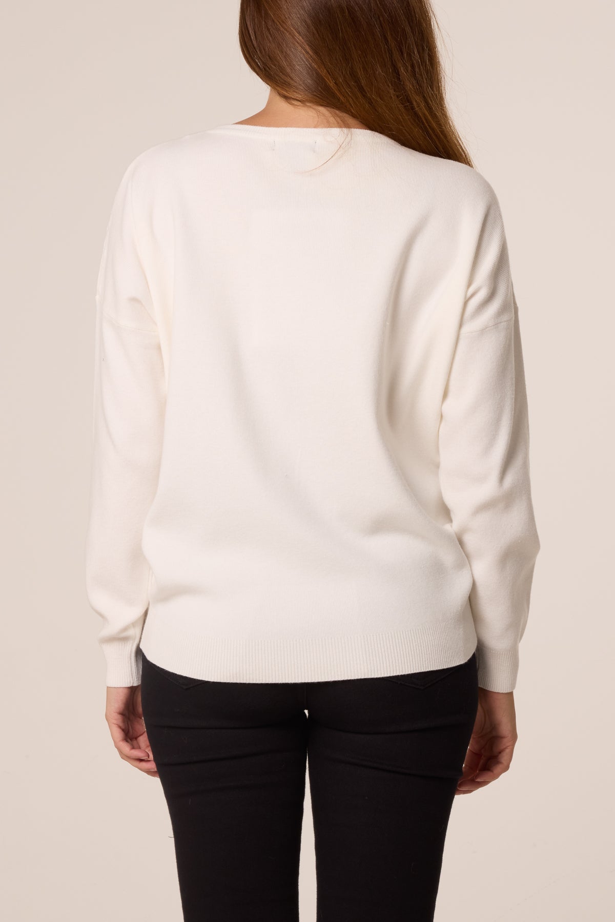 Dames Kersttrui met Sequin Kerstbal en Sneeuwvlok Detail