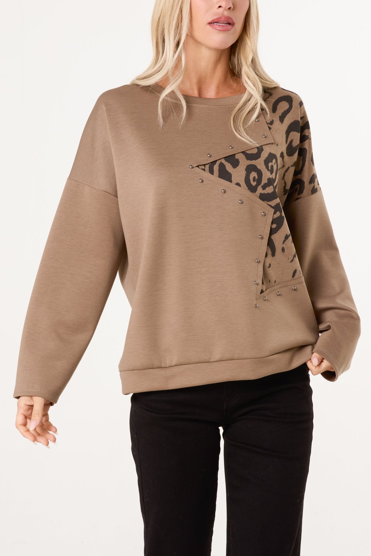 Dames Trui met Ster- en Studdetails – Gebreide Pullover