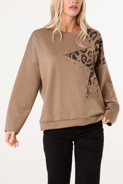 Dames Trui met Ster- en Studdetails – Gebreide Pullover