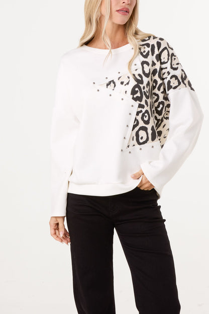 Dames Trui met Ster- en Studdetails – Gebreide Pullover