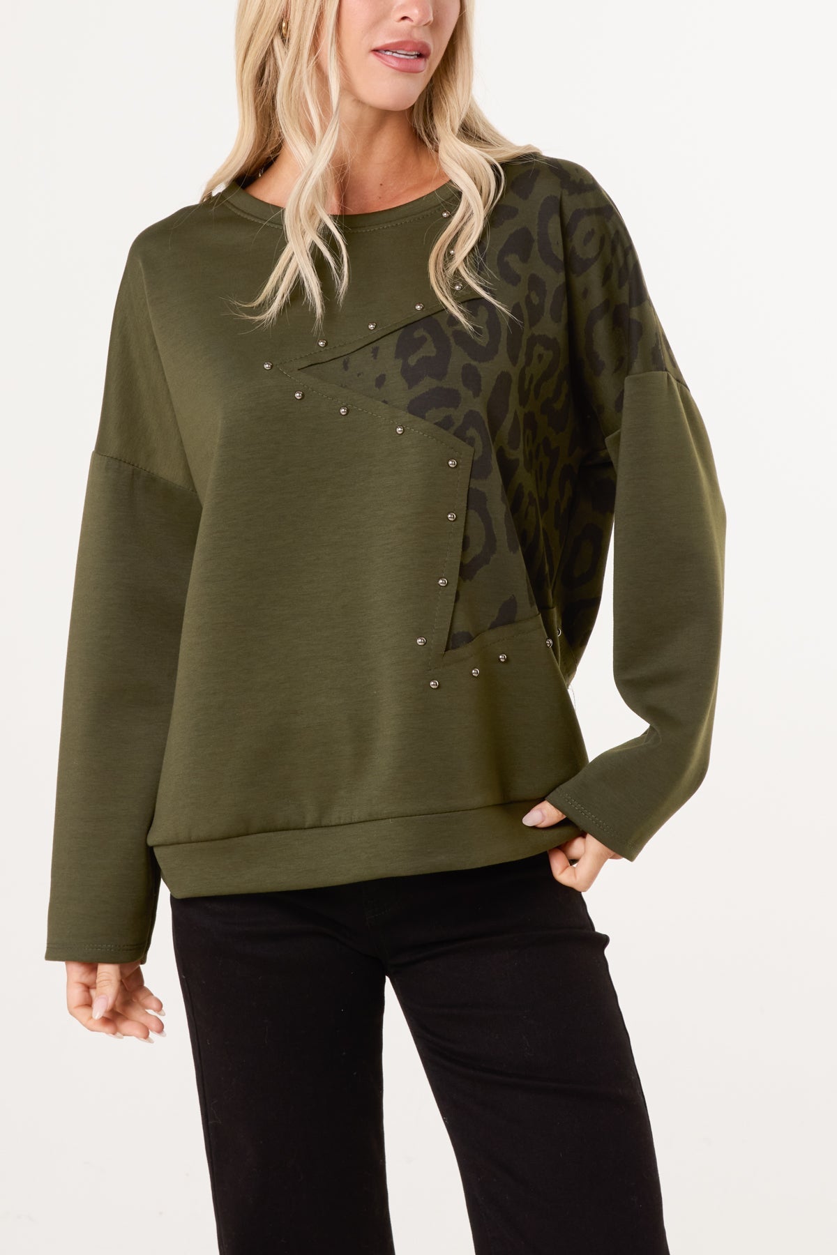Dames Trui met Ster- en Studdetails – Gebreide Pullover