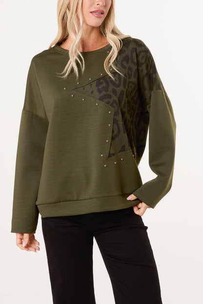 Dames Trui met Ster- en Studdetails – Gebreide Pullover