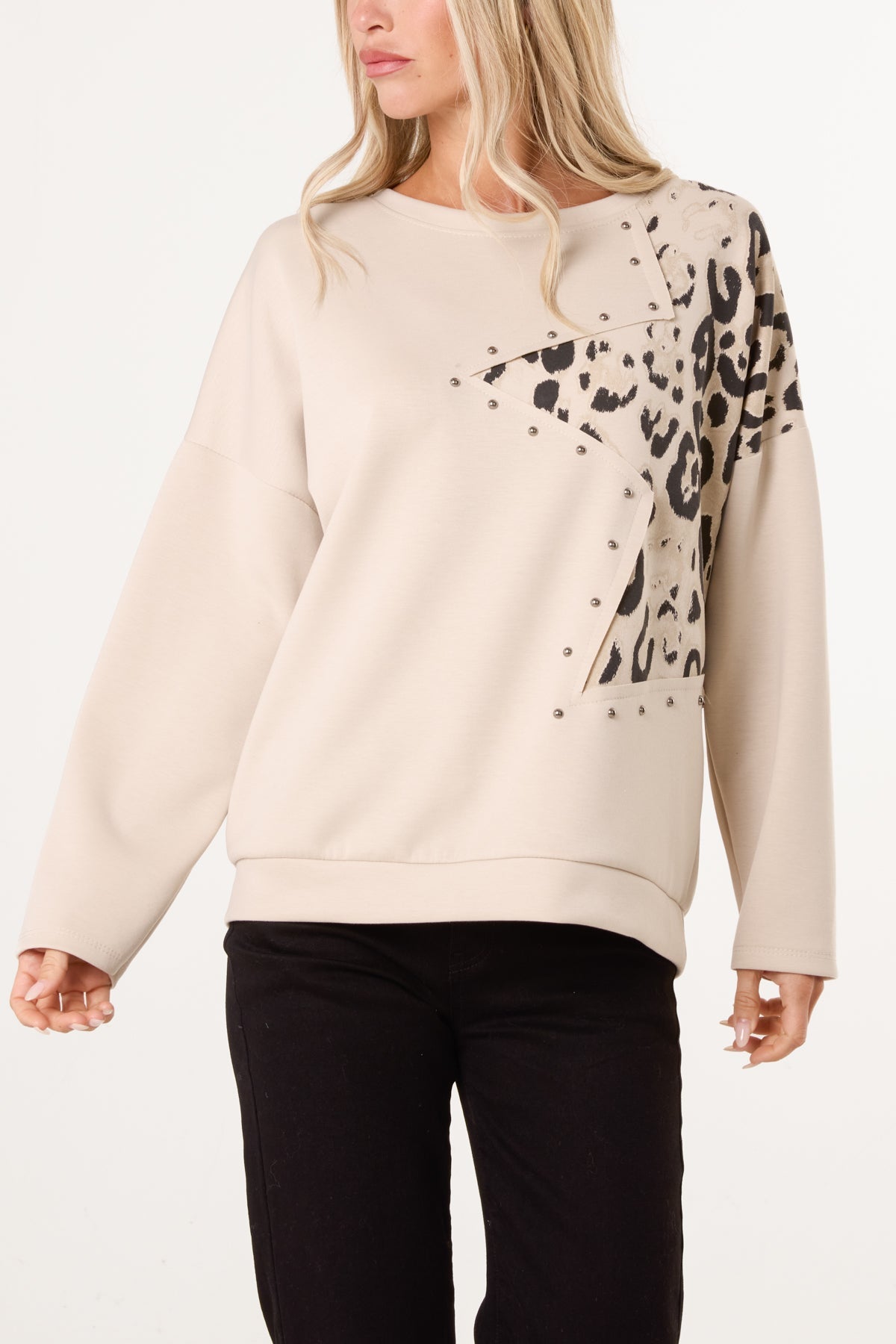 Dames Trui met Ster- en Studdetails – Gebreide Pullover