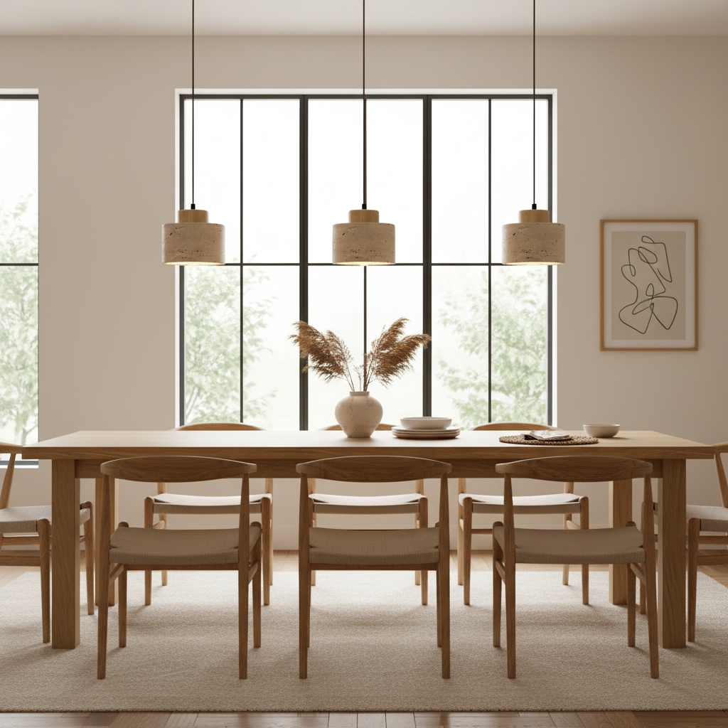 Natural Travertine Pendant Light – Nordic Minimalist Kitchen Pendant Lighting 12