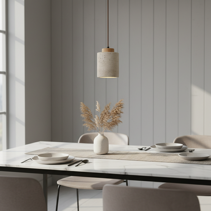 Natural Travertine Pendant Light – Nordic Minimalist Kitchen Pendant Lighting 15