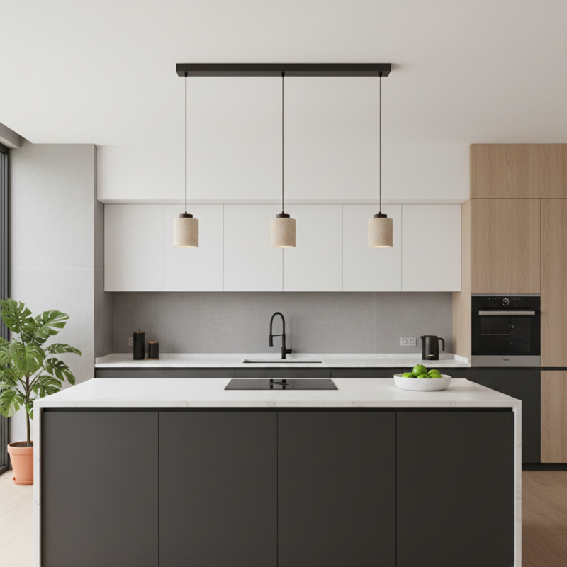 Natural Travertine Pendant Light – Nordic Minimalist Kitchen Pendant Lighting 20