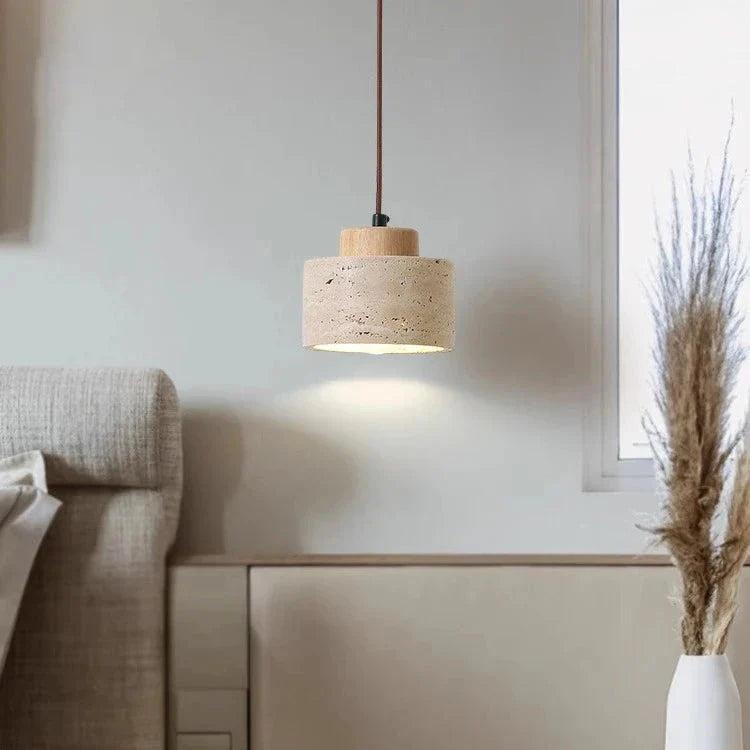 Natural Travertine Pendant Light – Nordic Minimalist Kitchen Pendant Lighting 4
