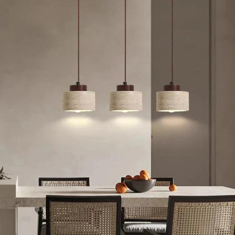 Natural Travertine Pendant Light – Nordic Minimalist Kitchen Pendant Lighting 6