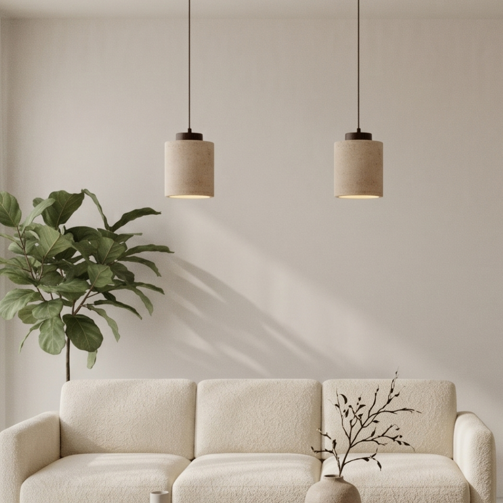 Natural Travertine Pendant Light – Nordic Minimalist Kitchen Pendant Lighting 87