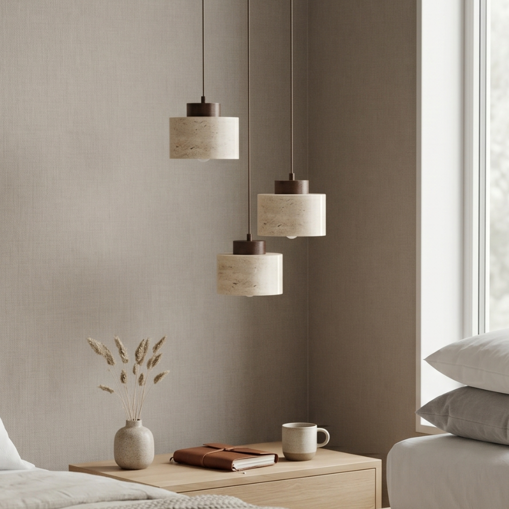 Natural Travertine Pendant Light – Nordic Minimalist Kitchen Pendant Lighting 88