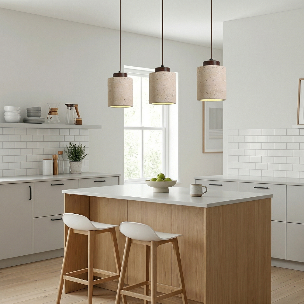 Natural Travertine Pendant Light – Nordic Minimalist Kitchen Pendant Lighting 95