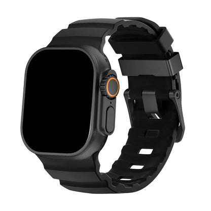 Siliconen Horlogebandje voor Apple Watch - Sportband met Titanium Gesp
