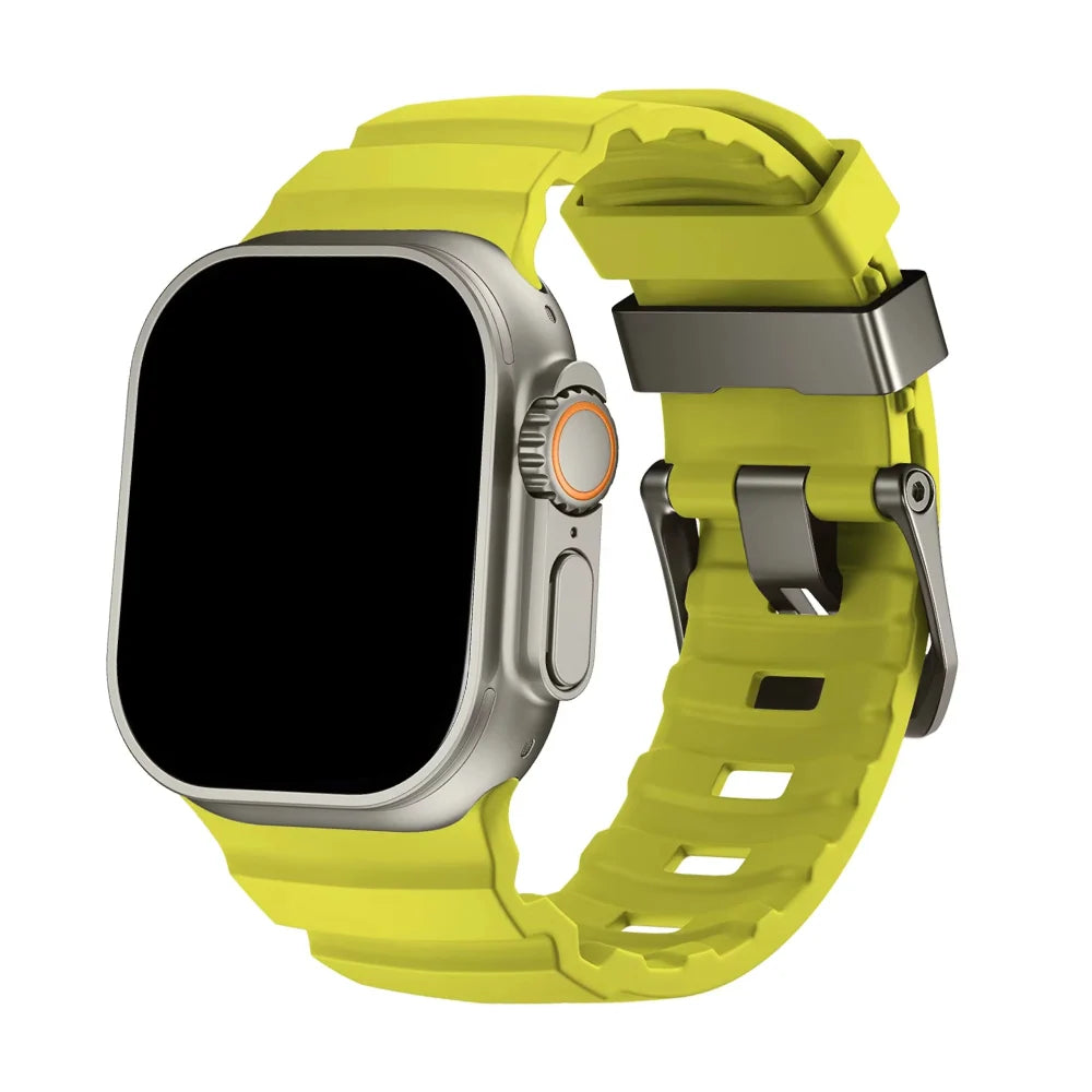 Siliconen Horlogebandje voor Apple Watch - Sportband met Titanium Gesp