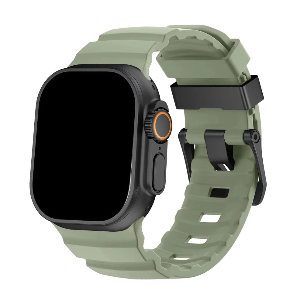 Siliconen Horlogebandje voor Apple Watch - Sportband met Titanium Gesp