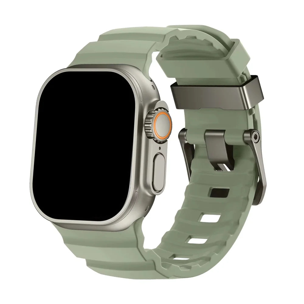 Siliconen Horlogebandje voor Apple Watch - Sportband met Titanium Gesp