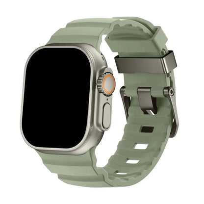 Siliconen Horlogebandje voor Apple Watch - Sportband met Titanium Gesp