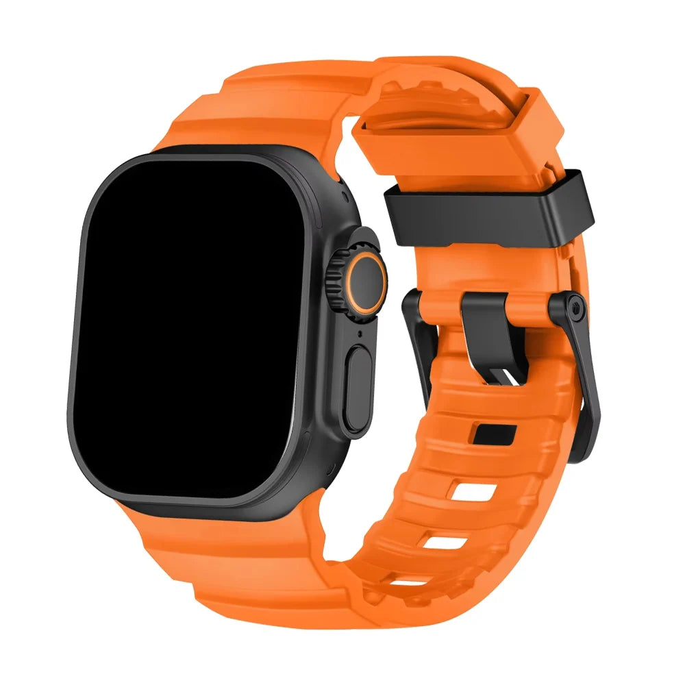 Siliconen Horlogebandje voor Apple Watch - Sportband met Titanium Gesp