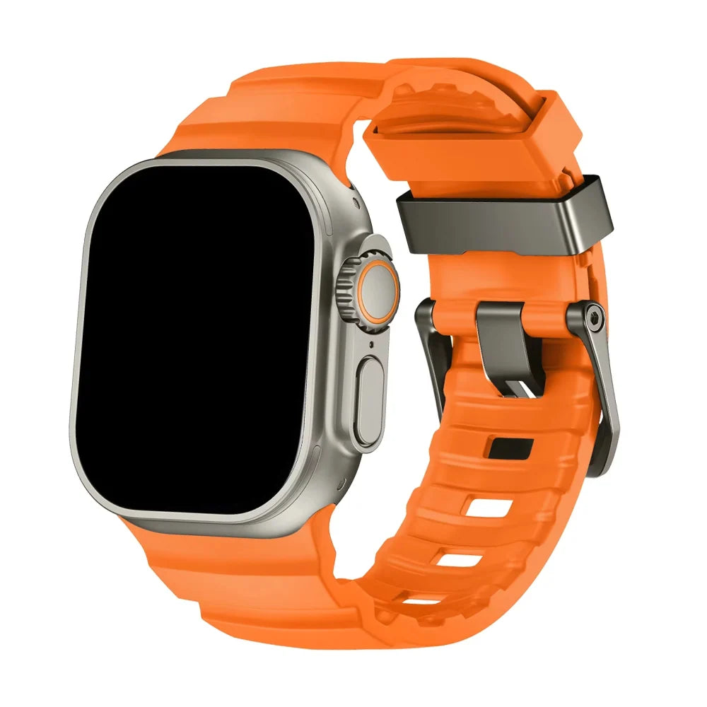 Siliconen Horlogebandje voor Apple Watch - Sportband met Titanium Gesp