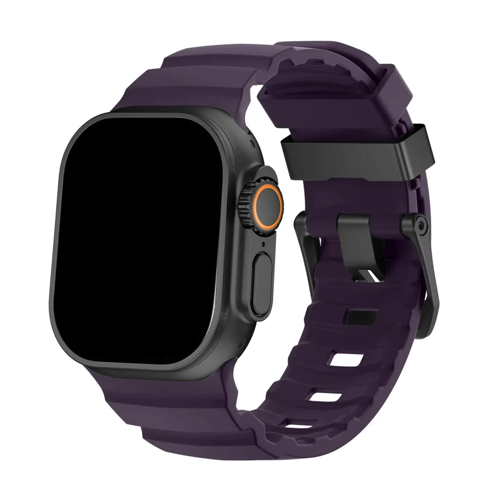 Siliconen Horlogebandje voor Apple Watch - Sportband met Titanium Gesp
