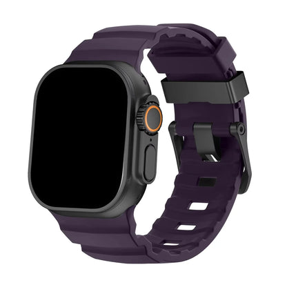 Siliconen Horlogebandje voor Apple Watch - Sportband met Titanium Gesp