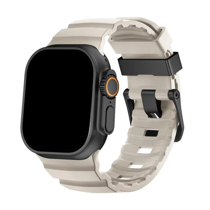 Siliconen Horlogebandje voor Apple Watch - Sportband met Titanium Gesp