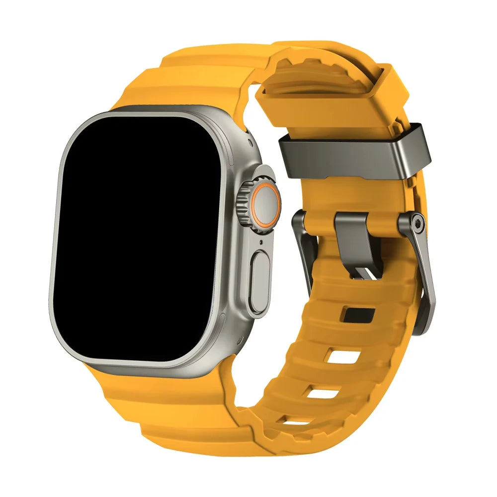 Siliconen Horlogebandje voor Apple Watch - Sportband met Titanium Gesp