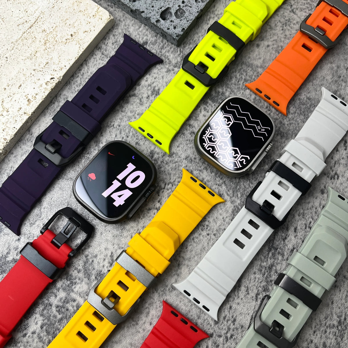 Siliconen Horlogebandje voor Apple Watch - Sportband met Titanium Gesp