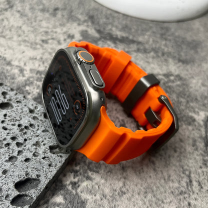 Siliconen Horlogebandje voor Apple Watch - Sportband met Titanium Gesp
