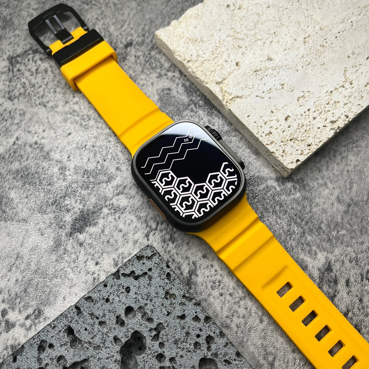 Siliconen Horlogebandje voor Apple Watch - Sportband met Titanium Gesp