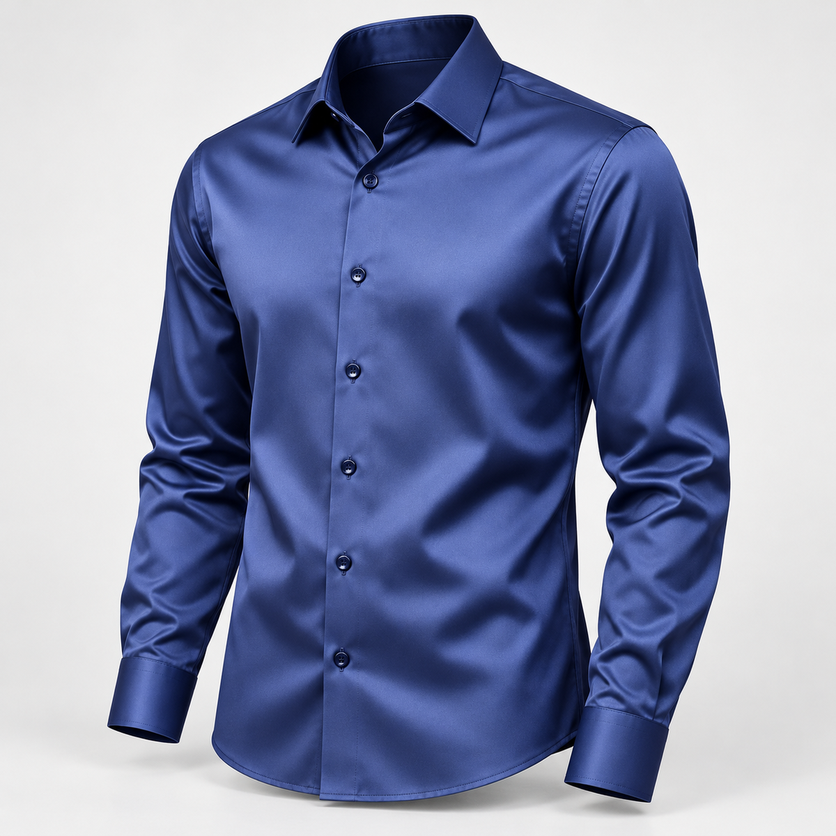 Camisa de hombre de corte entallado - efecto satén con elasticidad