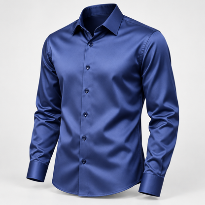 Camisa de hombre de corte entallado - efecto satén con elasticidad