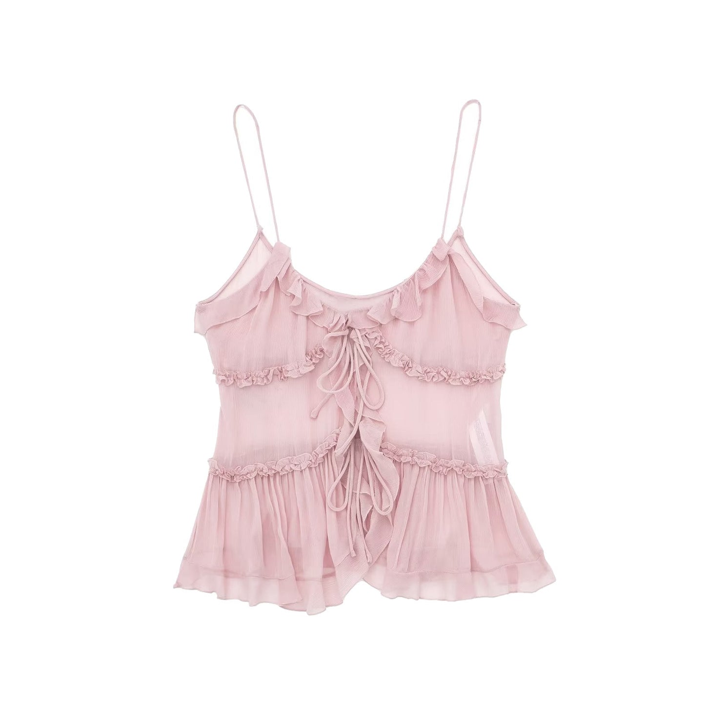 Lara - Doorzichtige Gelaagde Camisole met Decoratieve Details