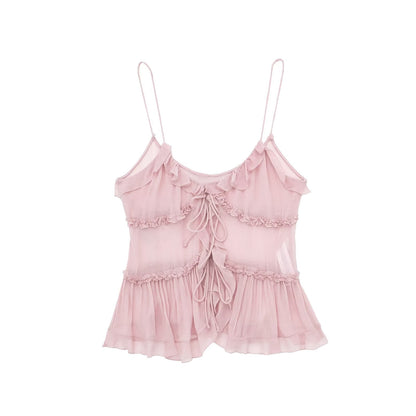 Lara - Doorzichtige Gelaagde Camisole met Decoratieve Details