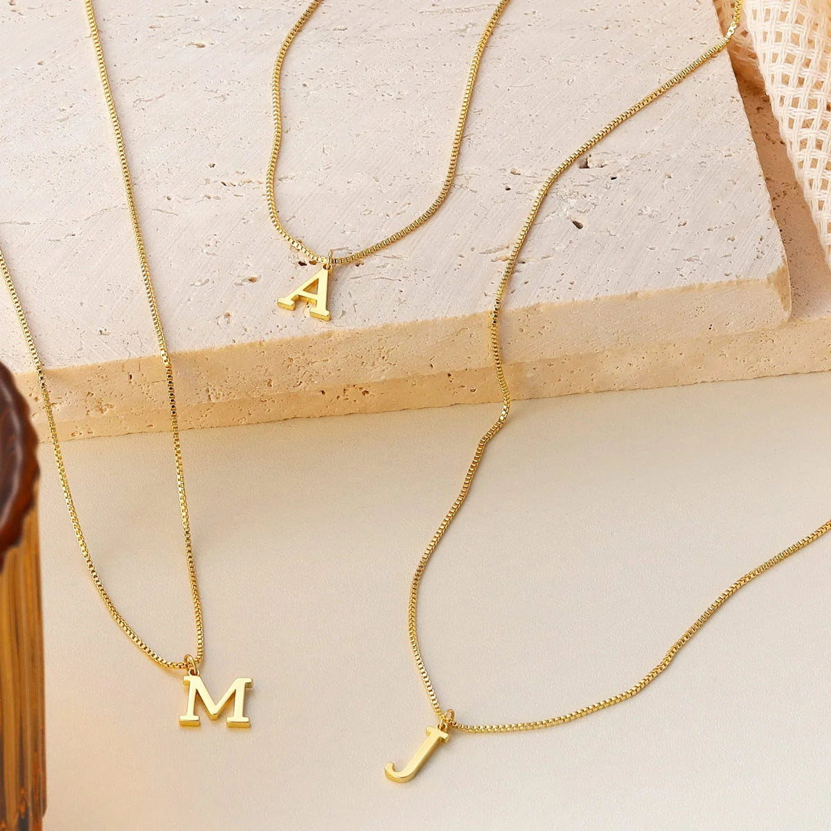Dames Letterketting – Gold-Tone Initiaal Hanger