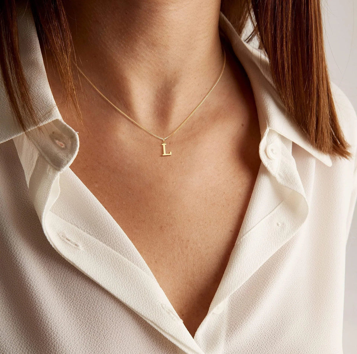Dames Letterketting – Gold-Tone Initiaal Hanger