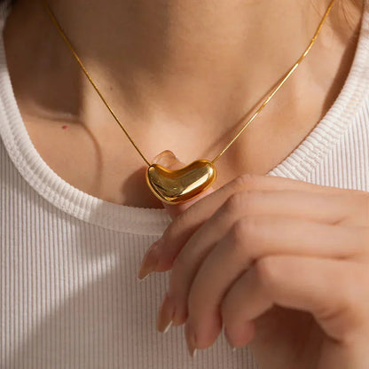 Dames Hartjes Ketting Verguld – RVS met Hanger