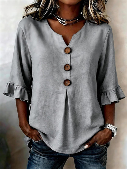 Dames Blouse Lange Mouw met Ruches