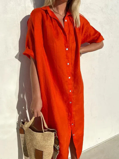 Valeria - Casual Strandjurk met Knopen | Stijlvol en Comfortabel