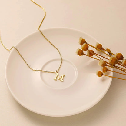 Dames Letterketting – Gold-Tone Initiaal Hanger