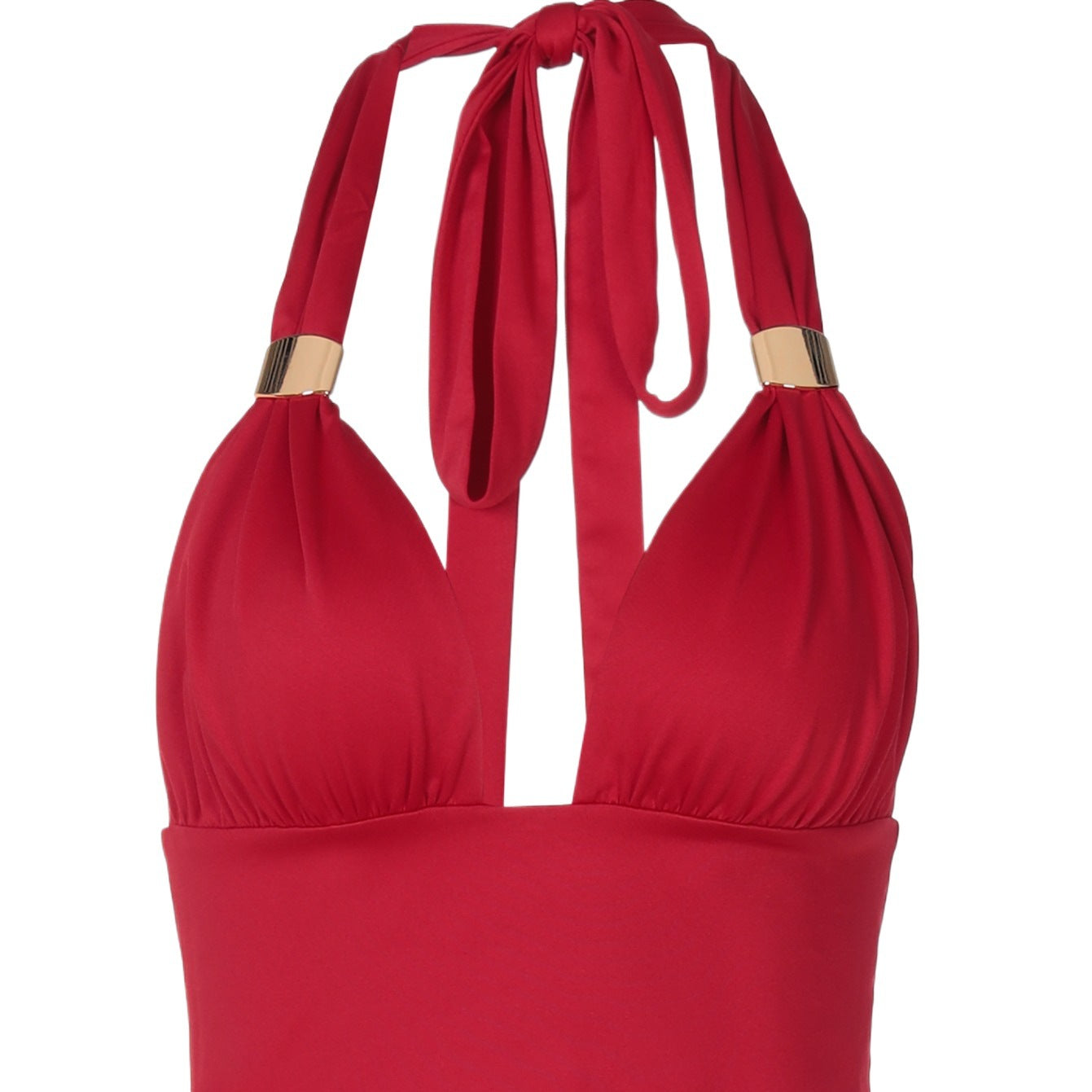 Katoenen Halter Crop Top met Diepe V-Hals – Verleidelijke Zomerstijl voor Dames