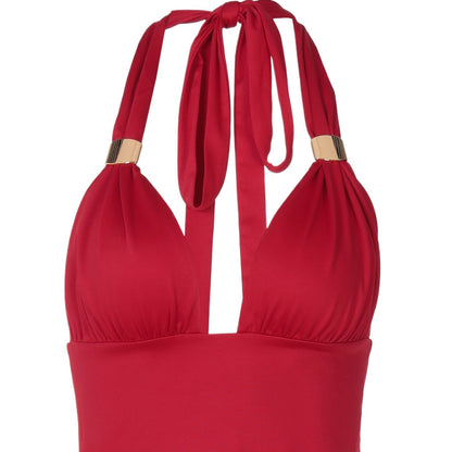 Katoenen Halter Crop Top met Diepe V-Hals – Verleidelijke Zomerstijl voor Dames