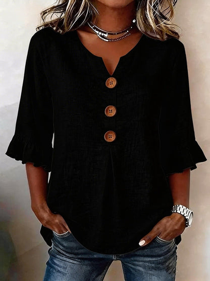 Dames Blouse Lange Mouw met Ruches