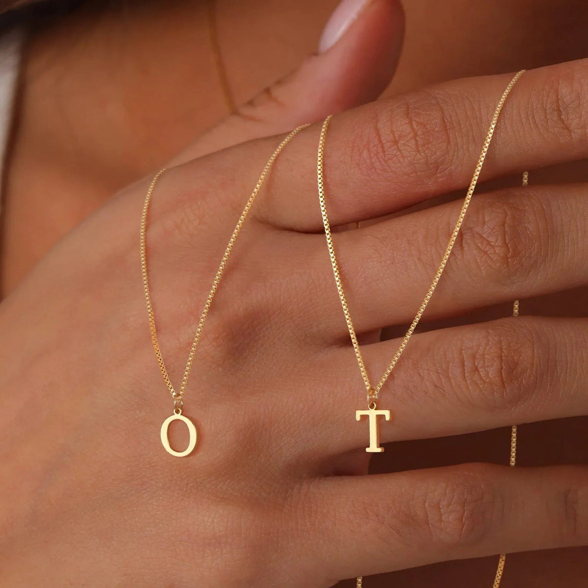 Dames Letterketting – Gold-Tone Initiaal Hanger