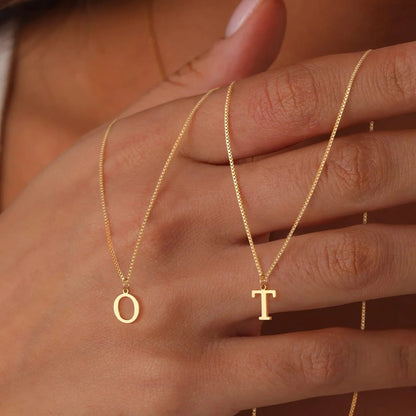 Dames Letterketting – Gold-Tone Initiaal Hanger