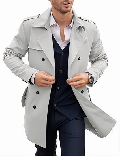Heren Trenchcoat Double-Breasted Getailleerde Mantel