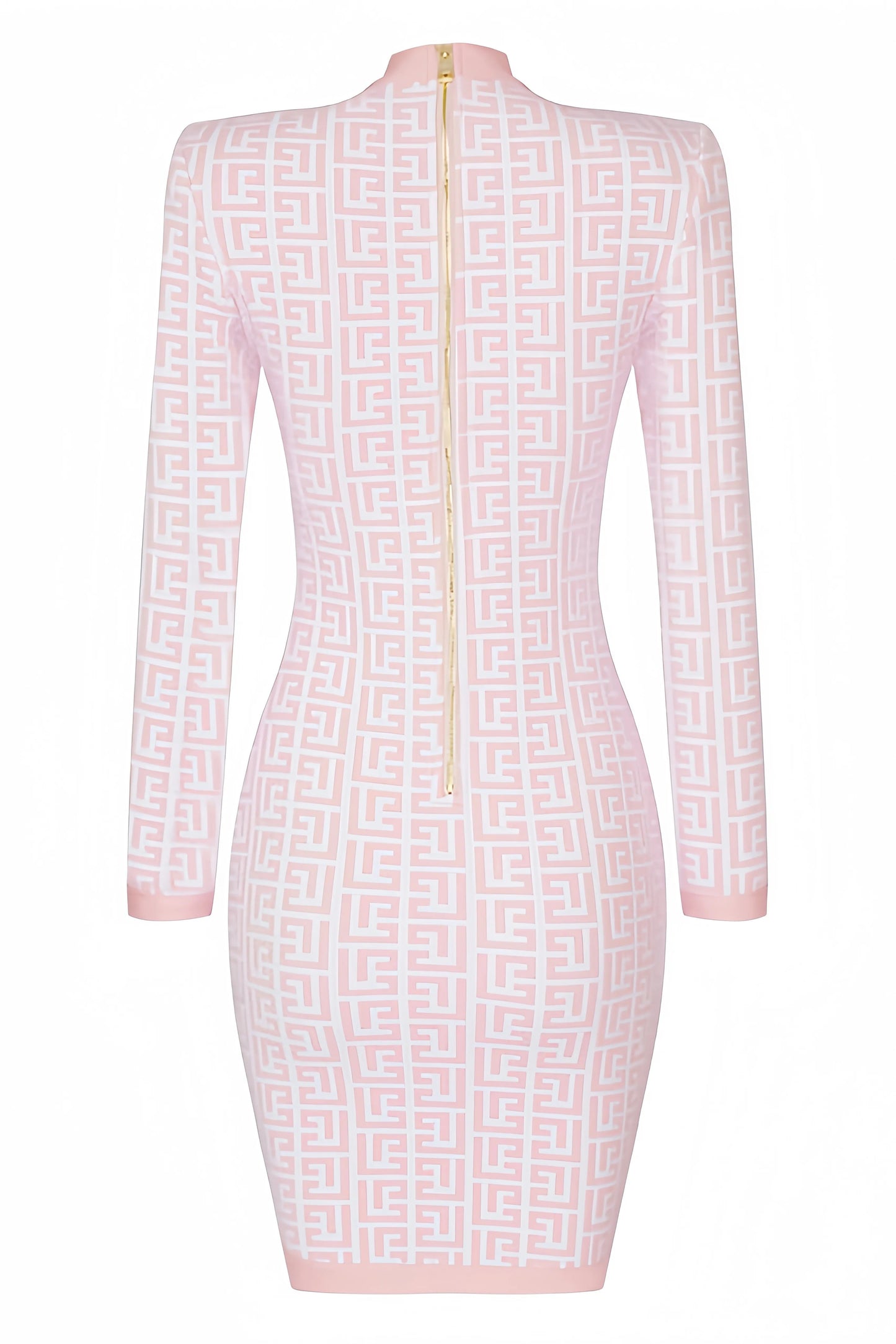 Marit - Gebreide Jurk met Lange Mouwen en Elegante Print