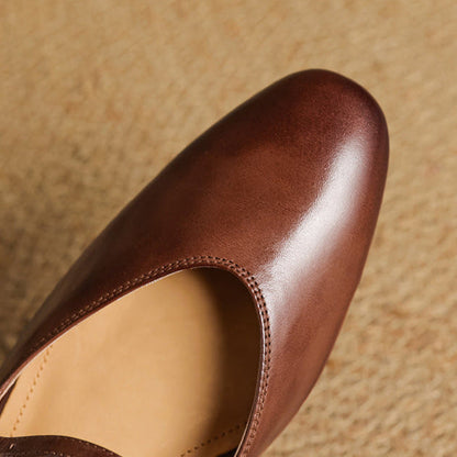Dames Leren Mules met Mary Jane Bandje